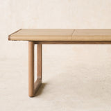 Hover Leather Bench | Latte Oak Frame - Arena