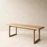 Hover Leather Bench | Latte Oak Frame - Arena (140cm)