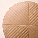 Manchego Leather Ottoman | Pecan