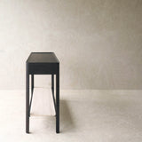 Nell Console | Travertine with Bison Oak Frame