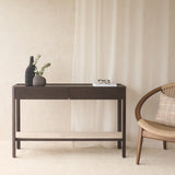 Nell Console | Travertine with Bison Oak Frame (120cm)