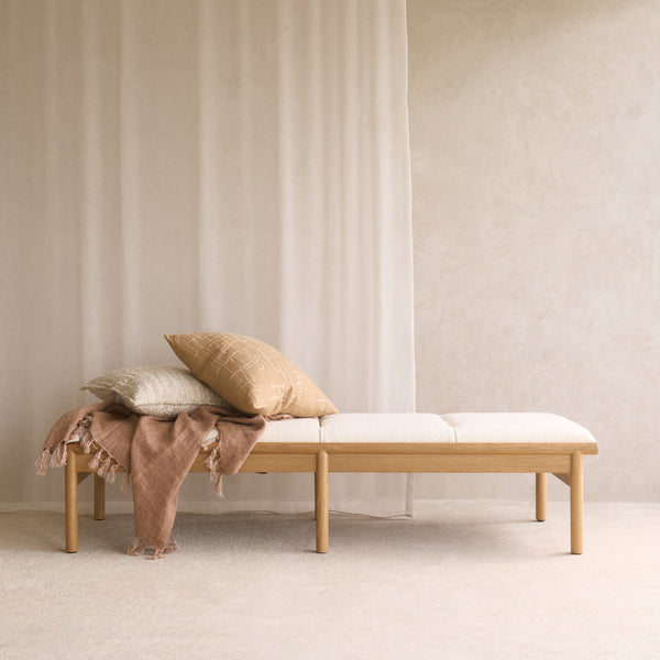 Neuf Fabric Daybed | Oak Frame - Panna Cotta