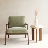 Nysse Fabric Armchair | Espresso Oak Frame - Glen