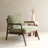 Nysse Fabric Armchair | Espresso Oak Frame - Glen