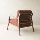 Nysse Fabric Armchair | Latte Oak Frame - Russet