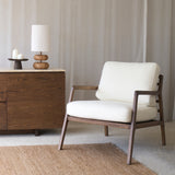 Nysse Fabric Armchair | Latte Oak Frame - Panna Cotta