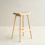 Odd Leather Counter Stool | Blonde Oak Frame - Limestone - Originals Furniture
