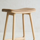 Odd Leather Counter Stool | Blonde Oak Frame - Pecan