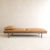Pensive Leather Daybed | Latte Oak Frame - Pecan (180cm) - Originals Furniture