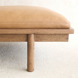 Pensive Leather Daybed | Latte Oak Frame - Pecan (180cm) - Originals Furniture