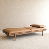 Pensive Leather Daybed | Latte Oak Frame - Pecan (180cm) - Originals Furniture