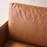 Pensive Leather Sofa | Espresso Oak Frame - Saddle