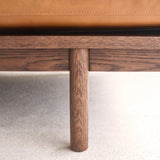 Pensive Leather Sofa | Espresso Oak Frame - Saddle