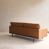 Pensive Leather Sofa | Espresso Oak Frame - Saddle