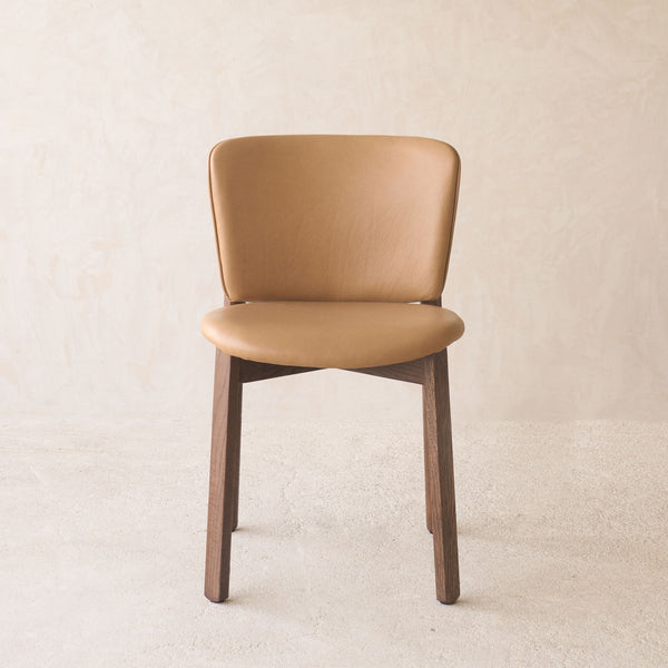 Pinta Leather Dining Chair | Espresso Oak Frame - Pecan