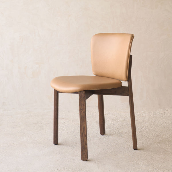 Pinta Leather Dining Chair | Espresso Oak Frame - Pecan