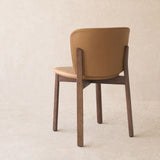 Pinta Leather Dining Chair | Espresso Oak Frame - Pecan