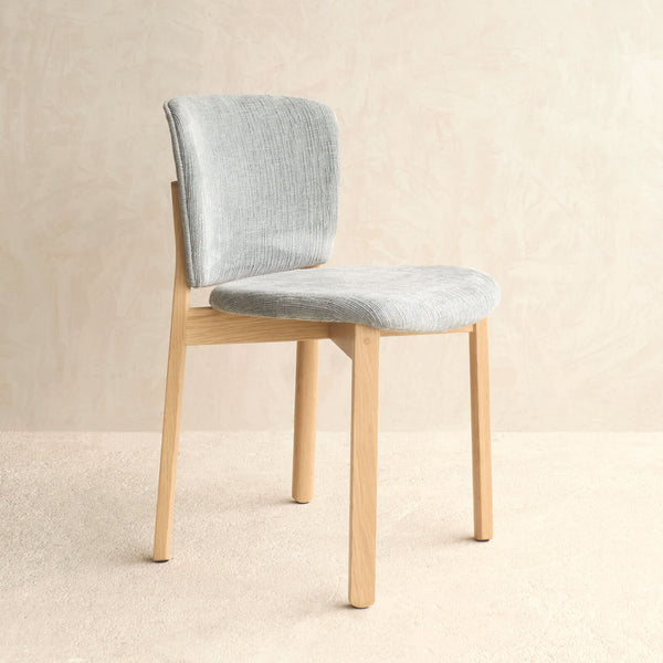 Pinta Fabric Dining Chair | Blonde Oak Frame - Gunmetal