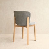 Pinta Fabric Dining Chair | Blonde Oak Frame - Gunmetal
