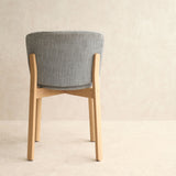 Pinta Fabric Dining Chair | Blonde Oak Frame - Gunmetal