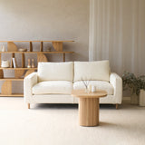 Ponte Fabric Sofa | Blonde Oak - Panna Cotta (185cm)