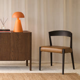 Ronda Leather Dining Chair | Bison Oak Frame - Nut