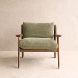 Wren Armchair | Latte Oak with Brown Leather Harness - Glen
