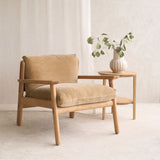 Wren Armchair | Oak with Brown Leather Harness - Canopy