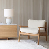 Wren Armchair | Oak with Brown Leather Harness - Porcelain - Originals Furniture