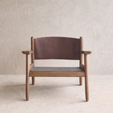 Wren Armchair | Latte Oak with Brown Leather Harness - Glen