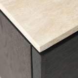Yorke Plain TV Console | Travertine - Bison Oak