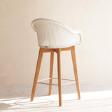 Avril Counter Stool | Teak Frame - Pure White