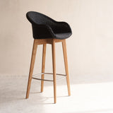 Avril Bar Stool | Teak Frame - Black