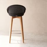 Avril Bar Stool | Teak Frame - Black