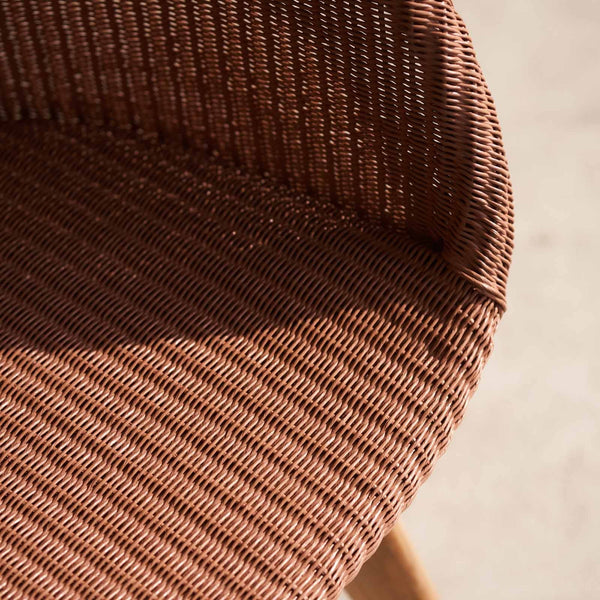 Avril Bar Stool | Teak Frame - Dusty Coral