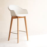 Avril Bar Stool | Teak Frame - Pure White