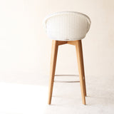 Avril Bar Stool | Teak Frame - Pure White