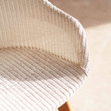 Avril Bar Stool | Teak Frame - Pure White