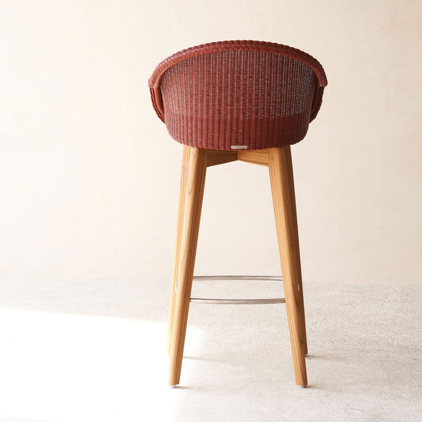 Avril Bar Stool | Teak Frame - Terracotta