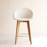 Avril Counter Stool | Teak Frame - Pure White