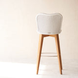 Lily Counter Stool | Teak Frame - Pure White - Originals Furniture