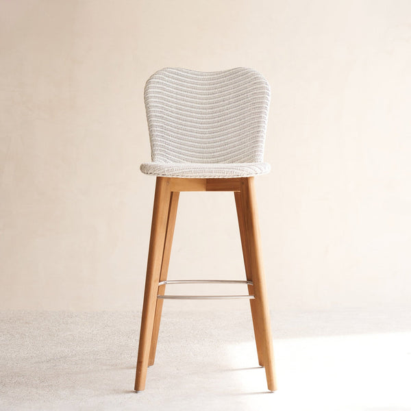 Lily Counter Stool | Teak Frame - Pure White - Originals Furniture