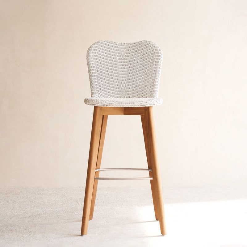 Lily Counter Stool | Teak Frame - Pure White