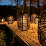 Tika Outdoor Lantern | Teak Base - Black