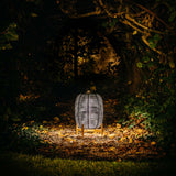 Tika Outdoor Lantern | Teak Base - Black