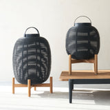 Tika Outdoor Lantern | Teak Base - Black