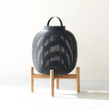 Tika Outdoor Lantern | Teak Base - Black