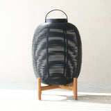 Tika Outdoor Lantern | Teak Base - Black