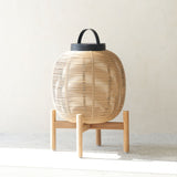 Tika Outdoor Lantern | Teak Base - Camel