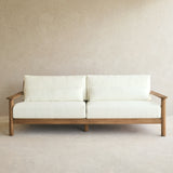 Capri Outdoor Sofa | 3 Seater - Graige with Snow Cushion